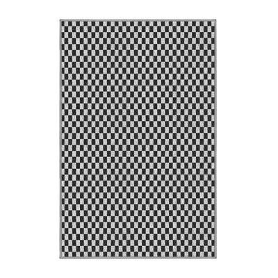 Tapis noir à carreaux Daira