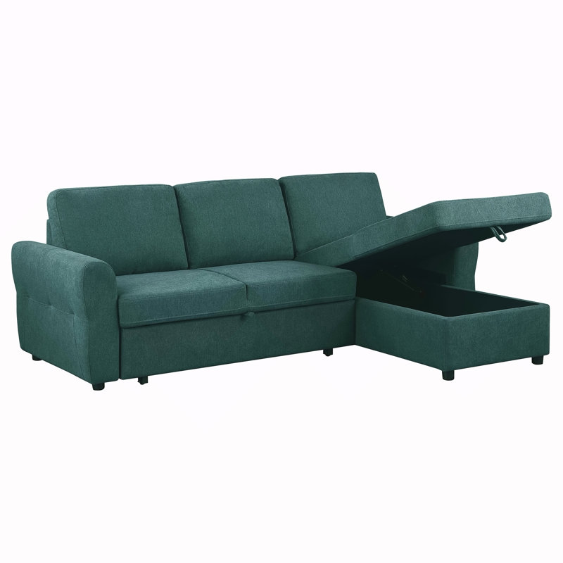 Canapé-lit modulaire Kenna, Tissu bleu sarcelle