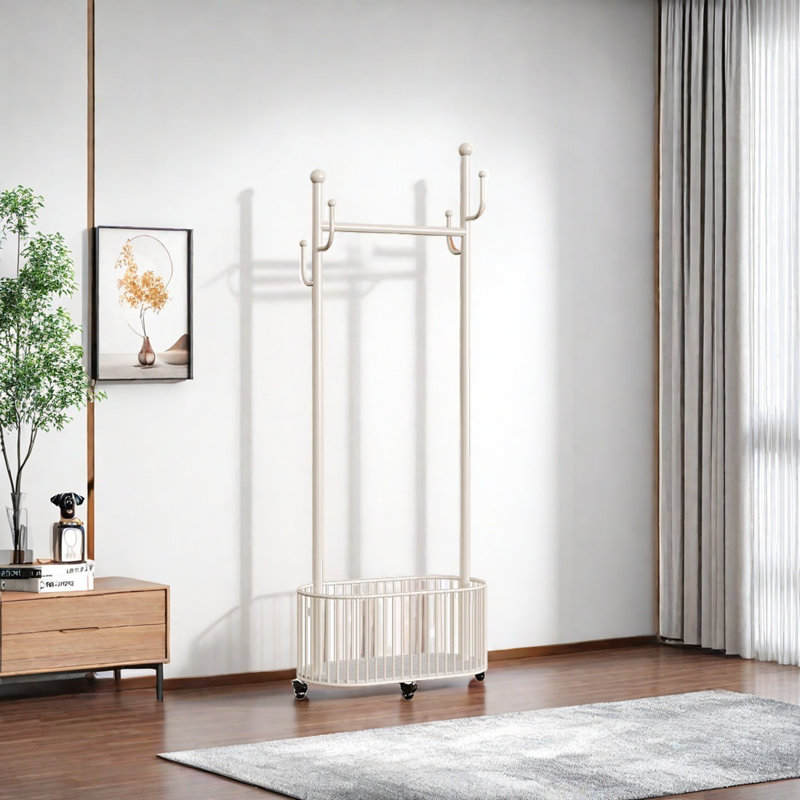 Iron Coat Rack with Hooks