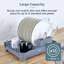 Tower T814003GRY Plastic Dish Rack with Removable Cutlery Holder, Glass Holders & Drainage Spout, Grey