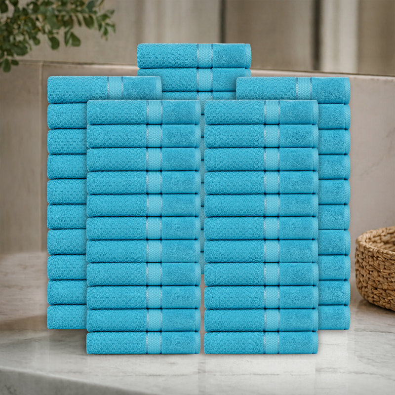 Collection de serviettes texturées 100% coton Mulaayam, Bleu ciel
