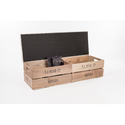 Cranford Linen Blend Upholstered Storage Bench