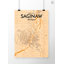 Saginaw City Map - No Frame Print-1150344006