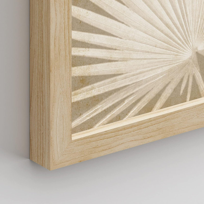 Minimal Botanical IDÉE4WALL, art mural encadré, feuille d'îlot tropical brun et brun, H 16 po x l 12 po x P 1 po