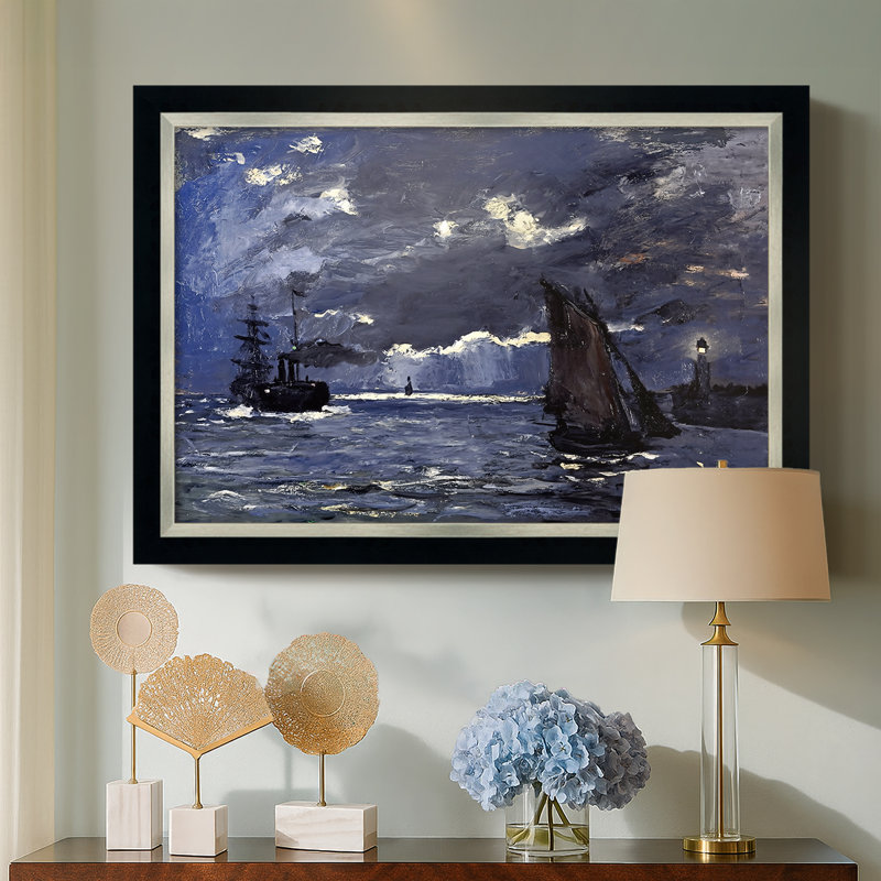Un paysage marin, expédition au clair de lune, 1864 - Claude Monet - Toile encadrée sur mesure, 29 x 41, Non