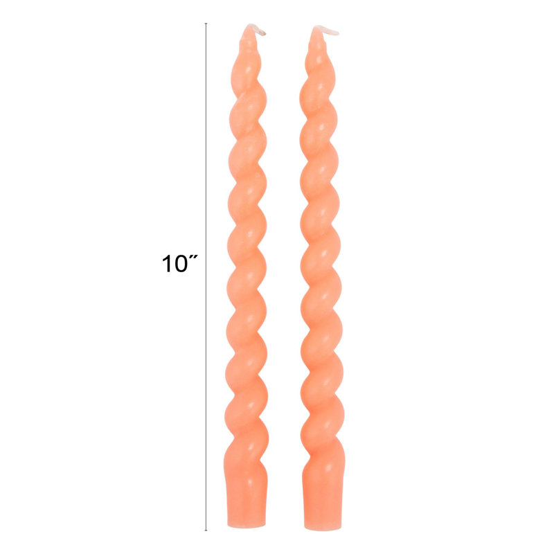 Bougies torsadées non parfumées en boîte, 1, Rose