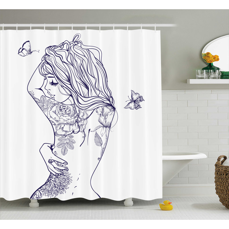 Rideau de douche simple Annie, H 75 po x l 69 po
