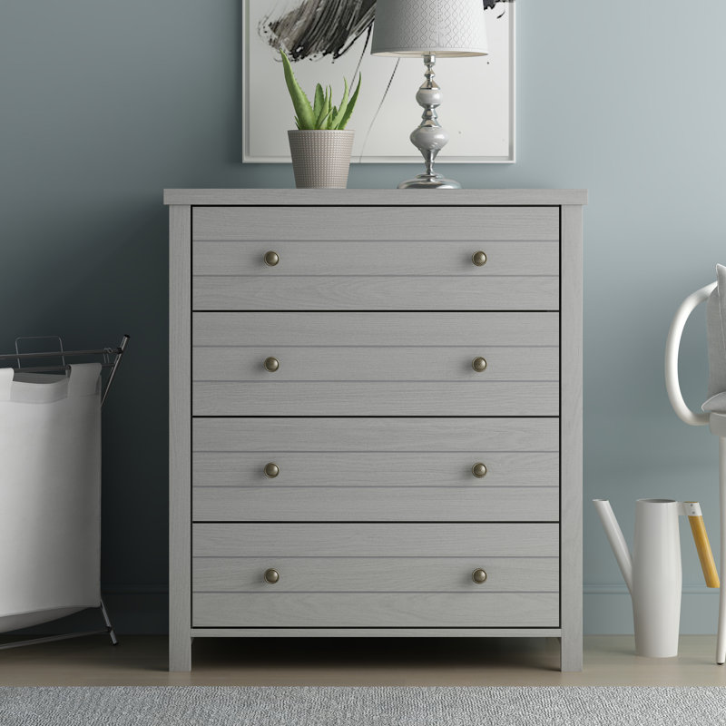 Commode 4 tiroirs Kiara, Gris