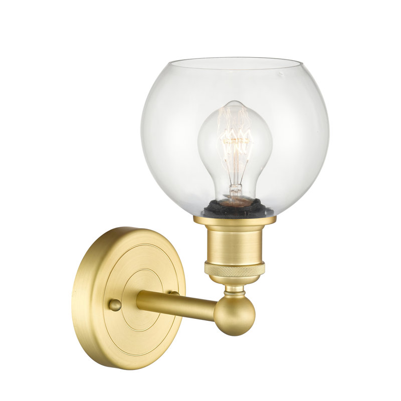 Cheboygan Armed Sconce, Clear, Satin Gold
