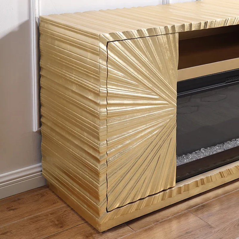Helios Leaf Fireplace, Gold