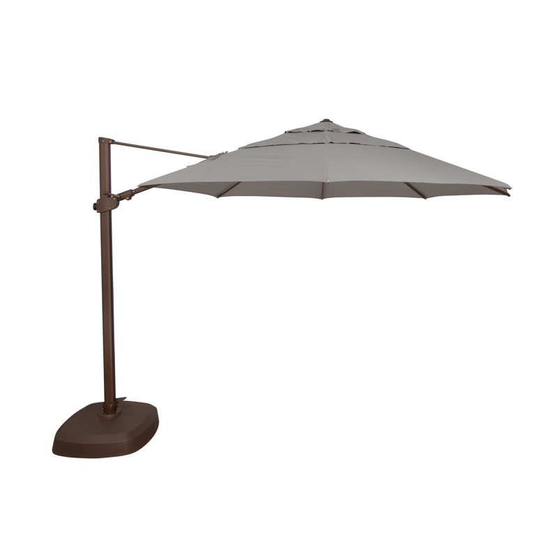 Parasol en porte-à-faux 12,3 pi Sunbrella®, Argent coulé Sunbrella®, Bronze
