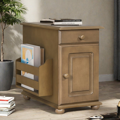 Table d'appoint à plateau rabattable vintage avec ports USB
