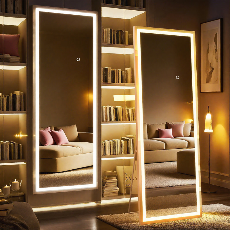 79x36 Inch Full Length LED Mirror, Dimmable 3-Color Temperature, Shatterproof, Floor or Wall Mount for Modern Interiors