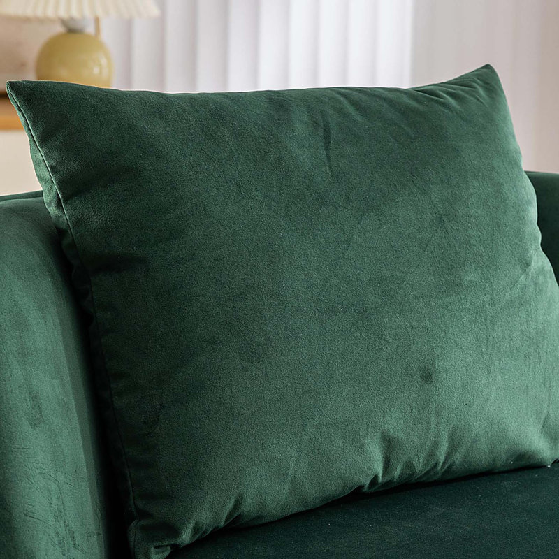 Eulla Swivel Barrel Chair, Green Velvet