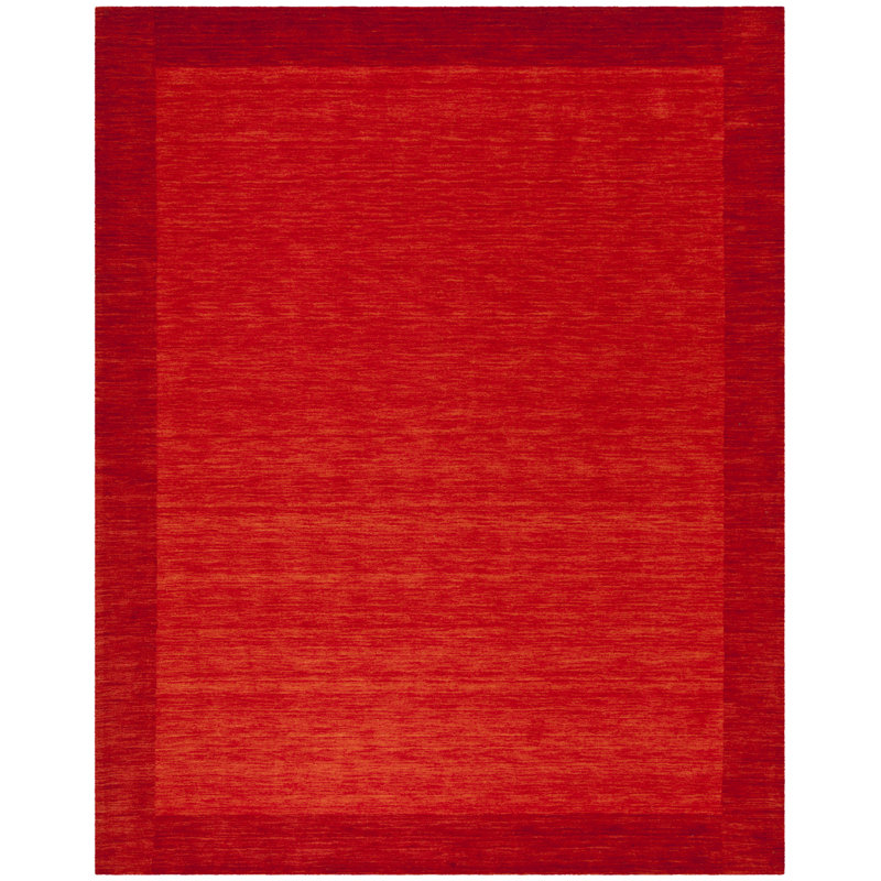 Hossain Hand Loomed Wool Solid Color Rug, Rectangle 8' x 10'