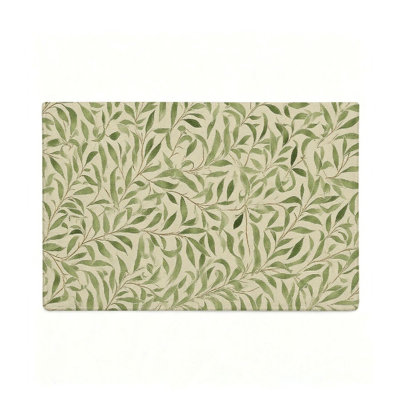 47"x 31" Non-Slip Sage Green Botanical Leaf Pattern Floor Rug for Kitchen Bedside