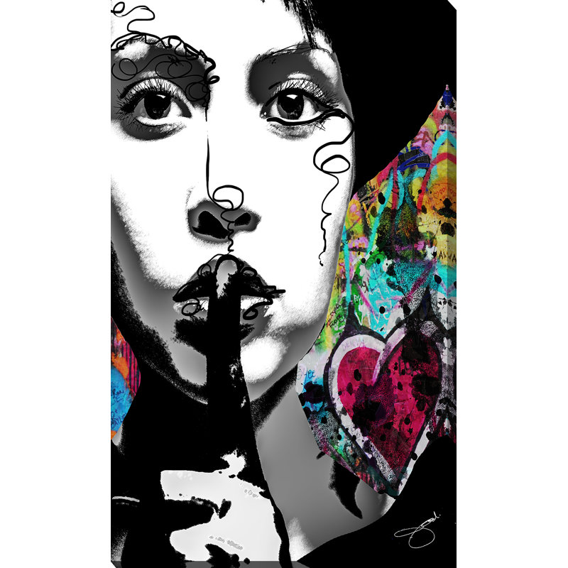 «Shhhh» Jodi, impression sur toile, H 48 po x l 28 po x P 1,5 po, Toile tendue