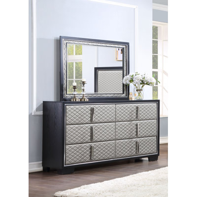 Wagaman 64.6'' W 6 - Drawer Dresser in Black