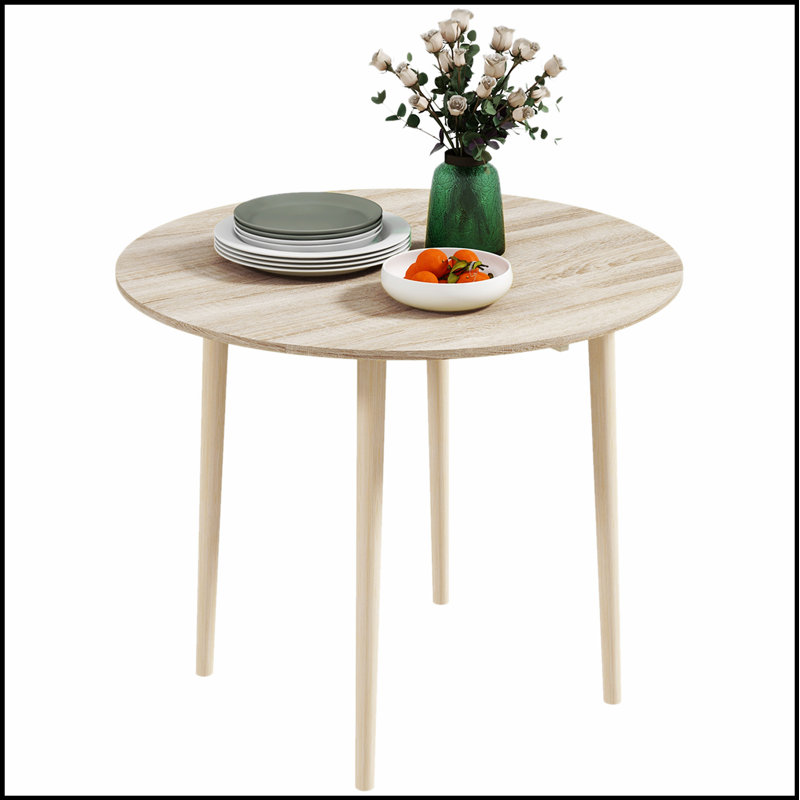 35 Inch Collapsible Drop Leaf Table, Space-Saving Design with Solid Wood Legs for Small Kitchens and Dining Rooms