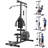 Home Gym Lat Pulldown Machine – High & Low Pulley Cable System with Leg Support for Tricep & Back Workouts