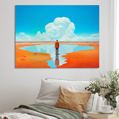 «Alone In Mysterious Desert Lake», reproduction sur toile