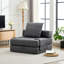 Fauteuil d'appoint pliable en lin tissé 37 po avec accoudoirs détachables Crowe-110811189