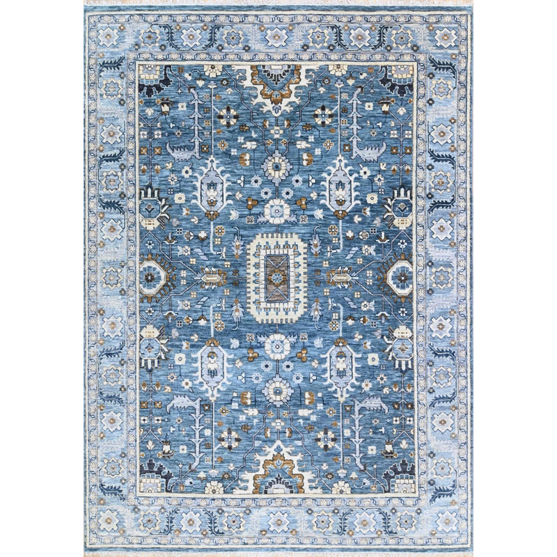 One-of-a-Kind Rectangle 10' X 14' Area Rug Blue
