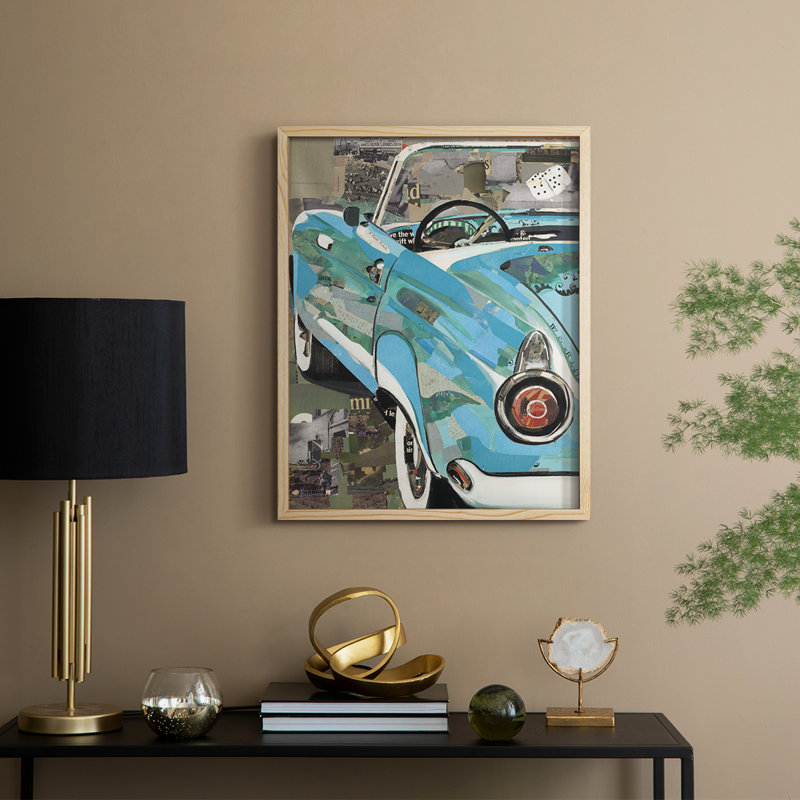 Thunderbird, reproduction encadrée - bois massif, Naturel, H 21 po x l 17 po