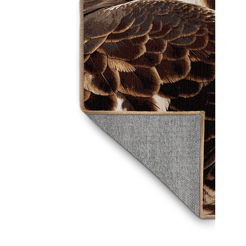 Washable Red tailed Hawk Birds Area Rug, Rectangle 7' x 9'