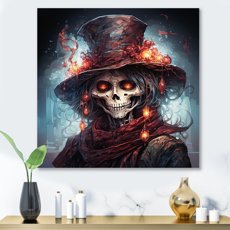 Nightmare Before Christmas Graveyard III - Skull Fashion Metal Wall Art, 16'' H x 16'' W x 1'' D