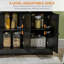 Buffet buffet, armoire de cuisine moderne avec 2 tiroirs et tablettes réglables, armoire à café, noir-1195139361