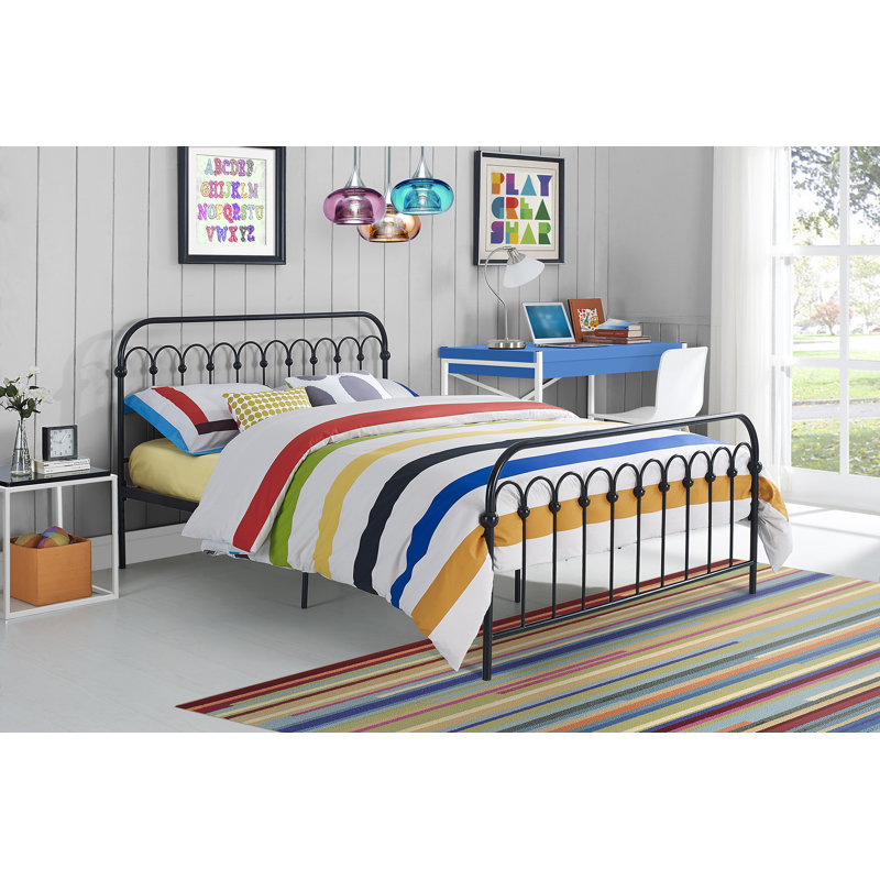 Metal Bed, Double (4'6), Black