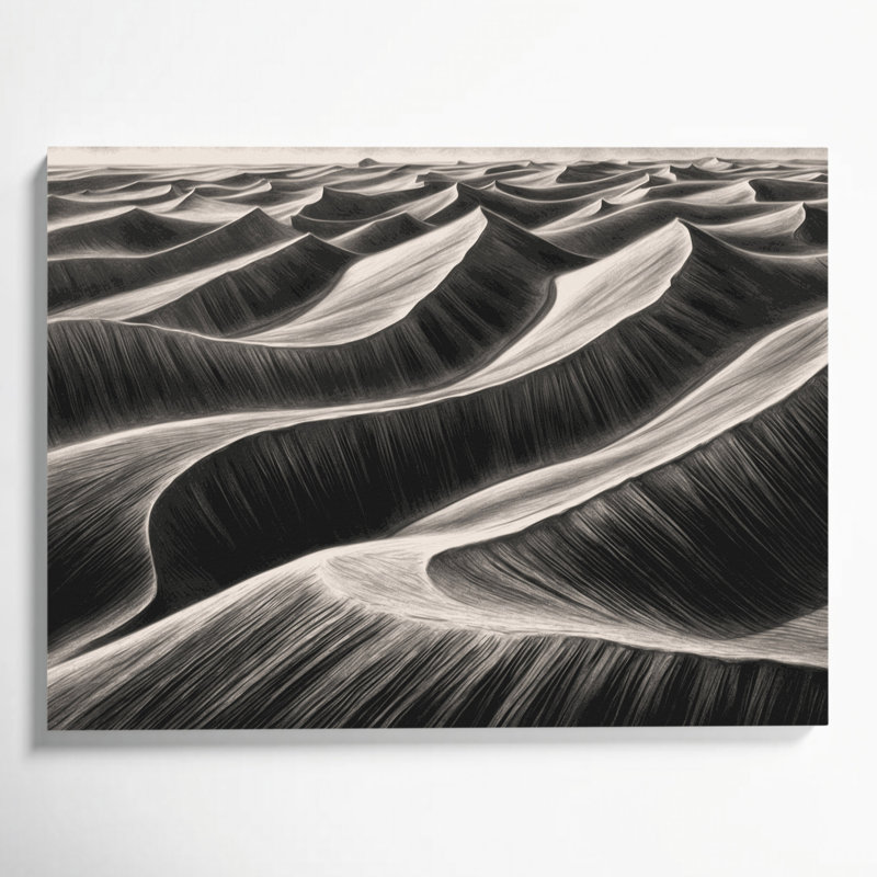 Toile horizontale gris rayé gris foncé, H 20 po x l 24 po
