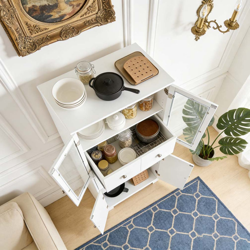 Armoire de cuisine de 67 po de hauteur avec portes et tablettes
