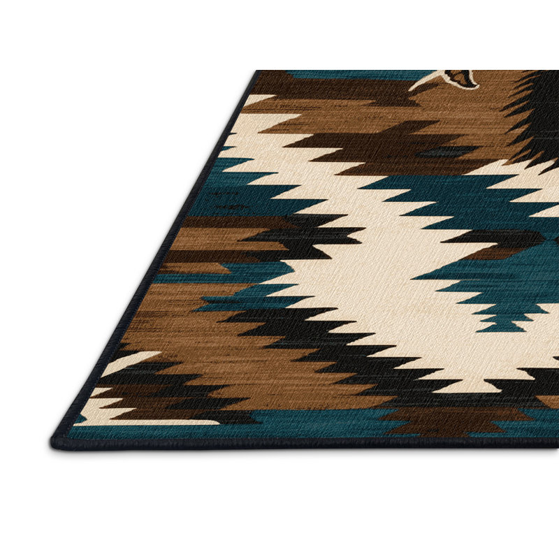  Tapis lavable Bighorn Sheep Southwestern, Tapis de couloir 2 pi x 4 pi
