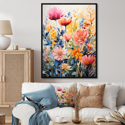 Fleurs multicolores, collage III - impression sur toile florale