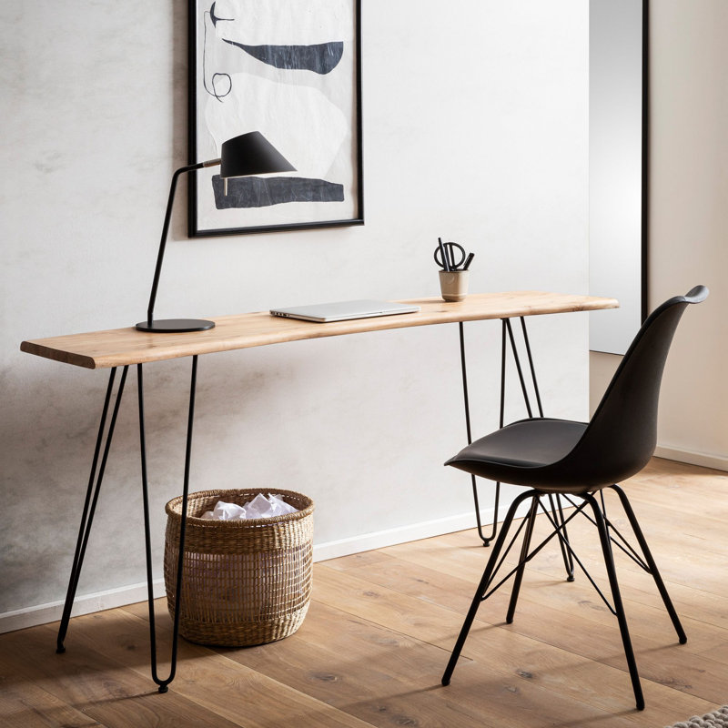 Solid Wood Top Metal Base Desk