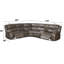 Canapé modulaire inclinable manuel en simili cuir Tavin avec console porte-gobelet