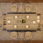 Table de salle à manger 71 "pour 6-8 avec 2 tiroirs, grande table de cuisine en bois avec structure robuste, table rectangulaire à double piédestal-129546537