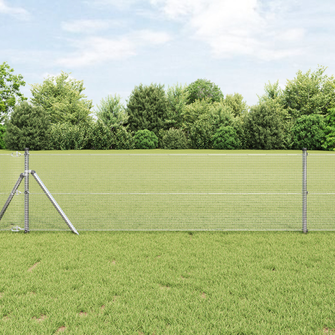 Vidaxl Welded Wire Fence With 7 Posts Steel