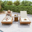Chaise longue inclinable en bois d'acacia massif avec coussin résistant à l'eau l 37,75 po x P 79 po x H 34 po Christopher Knight Home