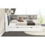 Lit plateforme en bois avec lit gigogne, tablettes et tête de lit-1067365783