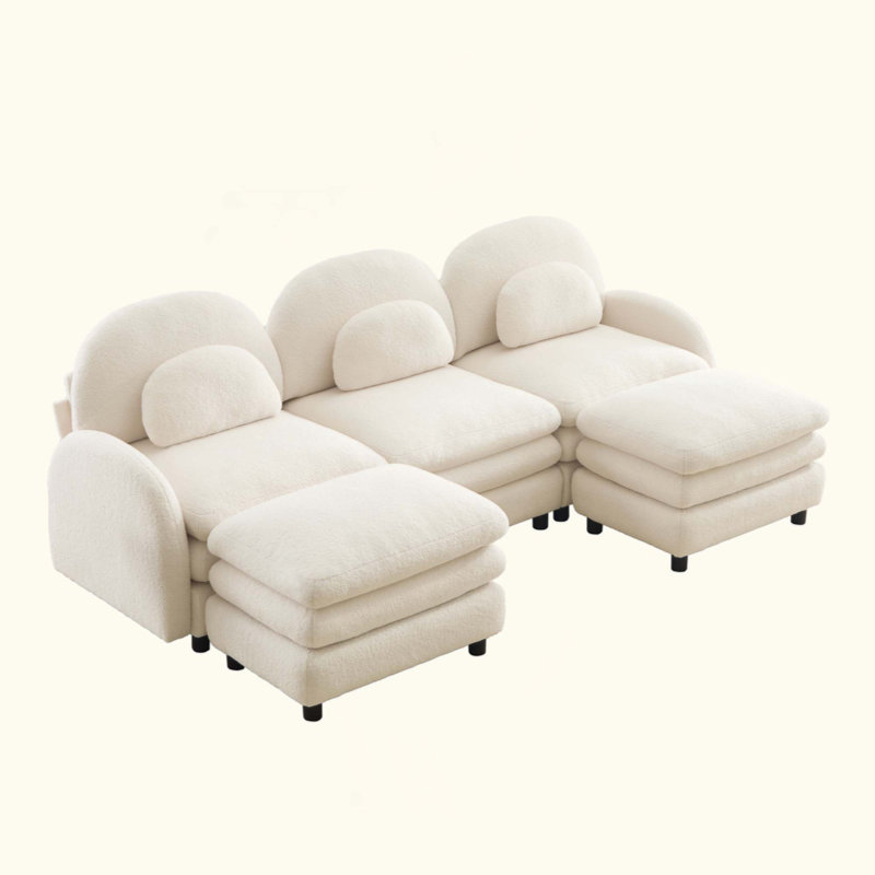 Canapé 3 places Teddy, Beige White
