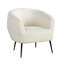 Holyrood Round Back White Faux Fur Barrel Accent Chair