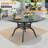 Round Patio Dining Furniture, Amaurys Table and 6 Seats with Soft Brown Cushion, Backyard Balcony Courtyard Use-1474328033