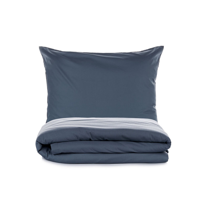 Luxury Ranforce Single XXL Quilt Cover Set, 100% Cotton, Anthracite | Duvet Cover 61 x 87, Pillowcase 31.5 x 31.5 | Machine Washable, Reactive Printing, Button Closure | Soft, Durable, Elegant Bedding Solution