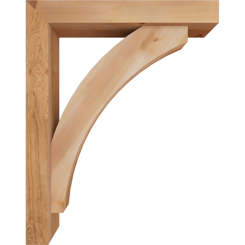 Thorton Block Bracket with Offset Brace, 38 x 30, 5 1/2"W Western Red Cedar (Smooth)