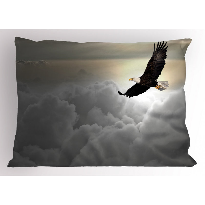 Taie décorative en microfibre de polyester noir / gris, Grand lit