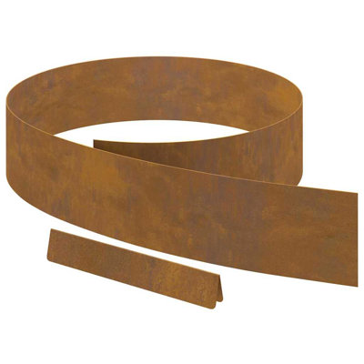 Vidaxl Garden Lawn Edging Rusty 450 X 15 Cm Weathering Steel