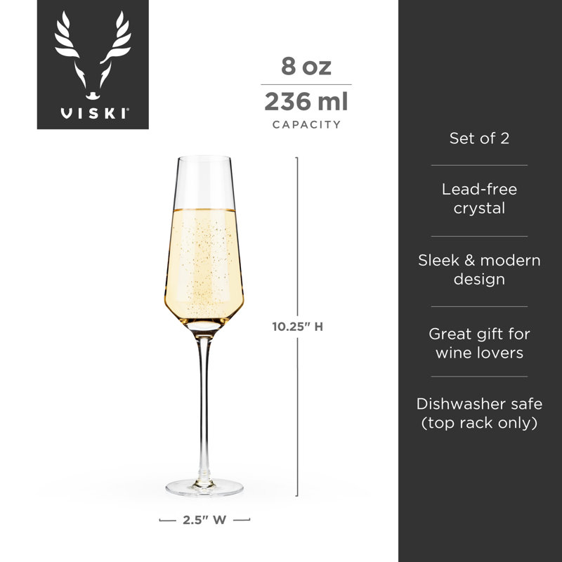 Raye Angled Crystal Champagne Flutes